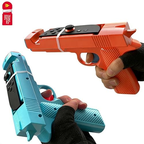 Image of 2 Pack Shooting Game Gun Controller for Nintendo Switch 2 Joycon,Gun Hand Grip Motion Controller with Switch 2 Shooter Hunting Games for Resident Evil,Splatoon,Big Buck Hunter & More -Not for Switch 1