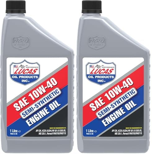 Image of Lucas Oil 47068 Semi-Synthetic 10W-40 Engine Oil - 1 Litre (Pack of 2)