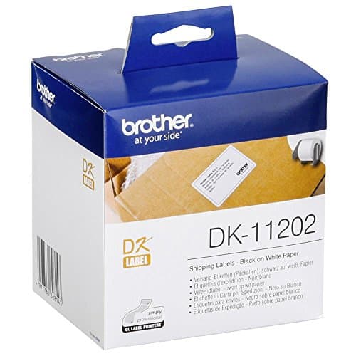 Image of Brother DK-11202 Label Roll, Shipping Labels, Black on White, 300 Labels, 62 mm (W) x 100 mm (L), Brother Genuine Supplies