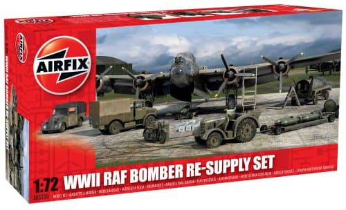 Image of Airfix - Model Set - A05330 WWII RAF Bomber Re-supply Set Model Building Kit - Plastic Model Diorama Kits for Adults & Children 8+, Set Includes Sprues & Decals - 1:72 Scale Model