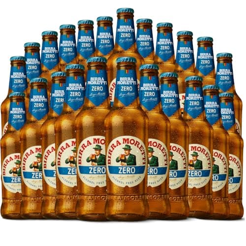 Image of Birra Moretti Zero Alcohol Free Lager 330ml Bottles | 0.0% ABV | Alcohol Free Beer Gifts for Men and Women | beer hamper (Pack of 24 (330ml))
