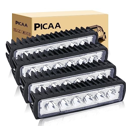 Image of PICAA 4PCS 18W Led Work Spot Light Bar 6in Car Spot Beam Slim Driving Lamp 12V 24V Waterproof for Car Truck Boat SUV ATV 4WD Offroad