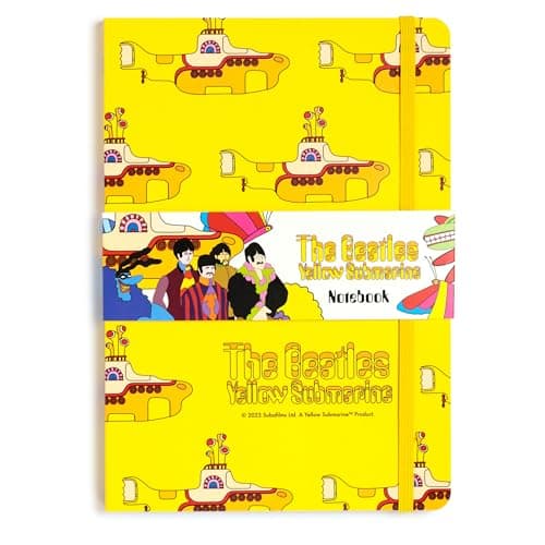 Image of Puckator The Beatles Yellow Submarine Recycled Paper A5 Notebook - School Teacher Student Homework Study Planner Notepad - Collage University Essentials Journals Planners Jotter Uni Gifts Stationery