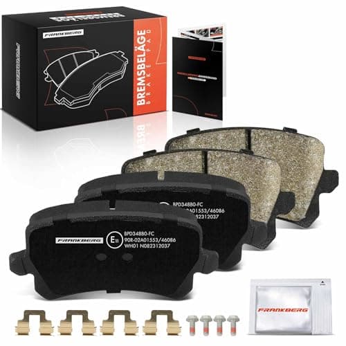 Image of Frankberg Brake Pad Set incl. 4x Pads Rear Compatible with Golf VI 5K1 Golf V 1K1 Golf Plus 521 5M1 Golf VI Variant AJ5 Replace# JZW698451G, 3C0698451F