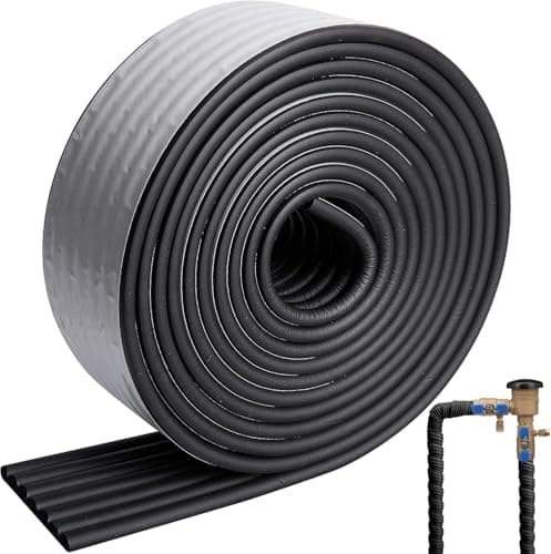 Image of 16.4 Ft x 3.2 Inch/5Mx8CM Pipe Wrap Insulation Tape - Pipe Insulation Lagging Wrap - Foam Adhesive Wrap Cover for Outdoor Indoor Cold Hot Water Pipes,Winter Freeze Protection,Reduce Heat Loss