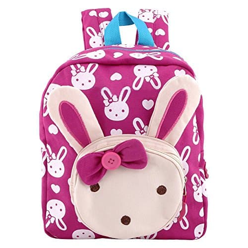 Image of Vicloon Cute Rabbit Animals Child Shoulders Bag Kids Book Backpack Baby Girls School Bag Rose