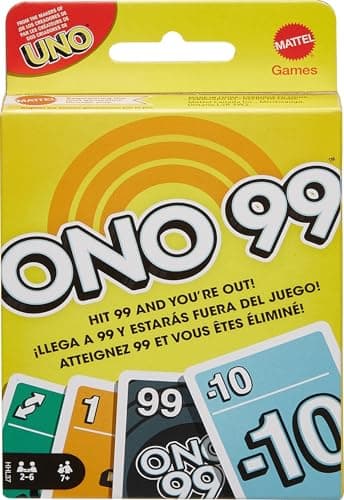 Image of Mattel Games ONO 99 Card Game from the Makers of UNO for Kids, Adults & Families, Add Numbers & Don't Go Over 99, HHL37