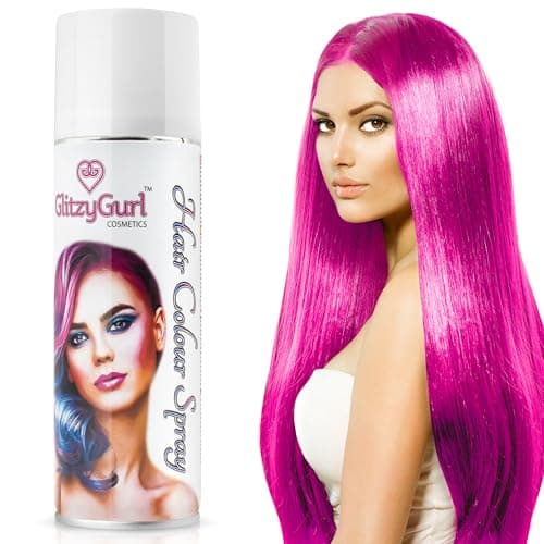 Image of Hair Colour Spray 125ml Temporary Hair Kids Adults Halloween Temporary Dye Made in UK (Fluo Pink)