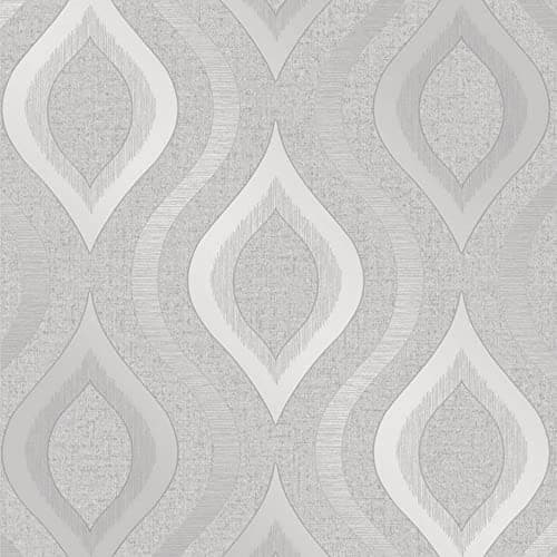 Image of Fine Décor FD41968 Quartz Geo Wallpaper, Silver, Roll (10.05 x 0.52m Approx.)