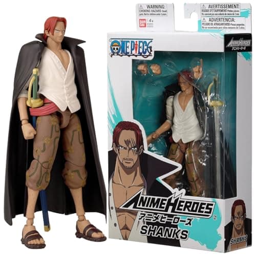 Image of ANIME HEROES | One Piece Figures Shanks Action Figure | 17cm Articulated Shanks Anime Figure With Extra Accessories | Bandai One Piece Action Figures Pirate Toys Range | Perfect Anime Gift