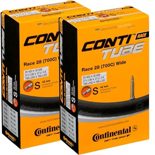 Image of Continental Unisex's Race Tube Wide 28" Inner, Black, [25-622->32-630] Pack of 2