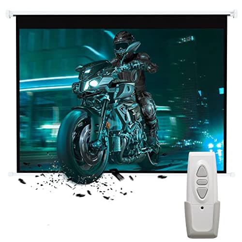 Image of INMOZATA Electric Projector Screen 120inch Motorised projection screen with Remote Control 4:3 Portable Foldable Anti-Wrinkles Projector Movie Screen for Theater Cinema