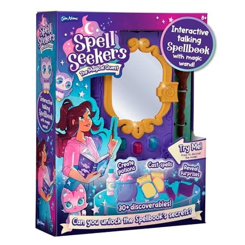 Image of John Adams Spell Seekers The Magical Quest: Interactive Talking Spell Book & Wand | Explore A Fantasy World | Gift Idea for Birthday & Christmas For Girls & Boys | Age 7+