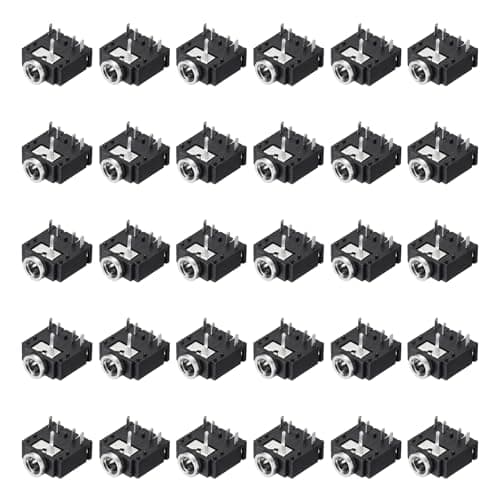 Image of sourcing map 30 Pcs 5 Pins Female 3.5mm Stereo TRS Jacks Plug Socket for Audio Headphone Radio PCB Panel CD Players