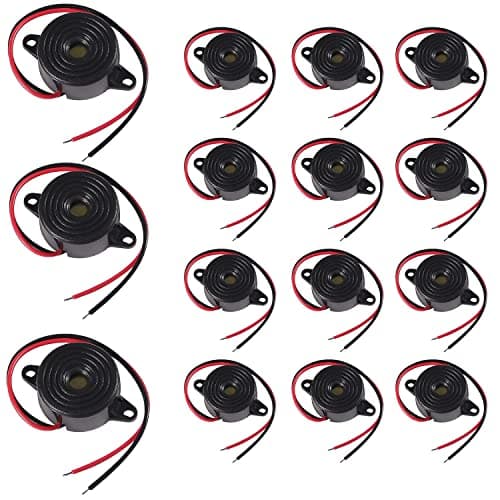 Image of RUNCCI-YUN 15Pcs DC3V-24V Piezo Electronic Buzzer Tone Alarm for Physics Circuits - Continuous Sound Sounder
