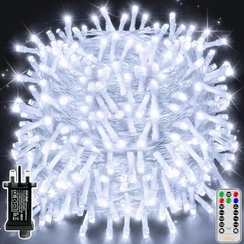 Image of Ollny Fairy Lights Mains Powered, 80m 800 LED Outdoor Lights, Waterproof Garden String Tree Light Plug in with Timer/8 Modes/Dimmable for Outside/Gazebo/Indoor/Window, Cool White