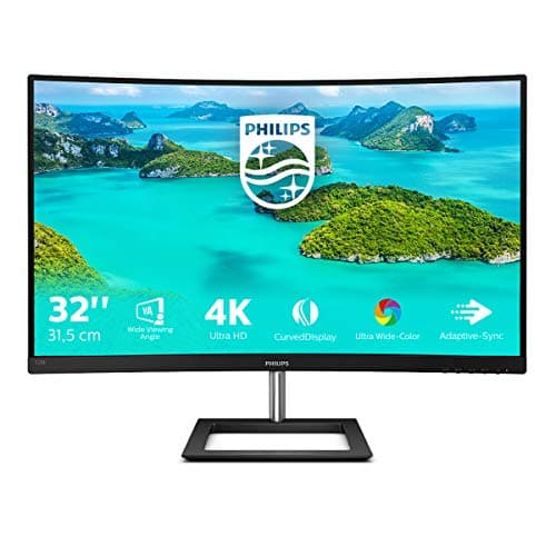 Image of Philips 328E1CA - 32 inch Curved 4K Monitor, 60Hz, 4ms, VA, Speakers, Flicker Free, Adaptive Sync (3840 x 2160 @ 60 Hz, 250 cd/m², 4 ms, HDMI2.0 / DP1.2)