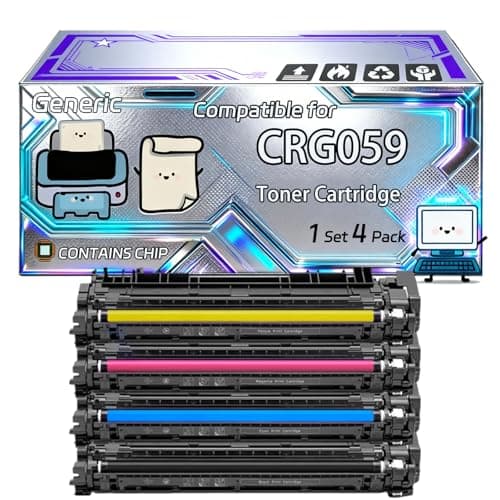Image of CRG059 Toner Cartridge Compatible for Canon i-SENSYS LBP852 Cx Printers, With Chip, 15500 Pages, Vibrant Colours (4-Pack BK/C/M/Y)