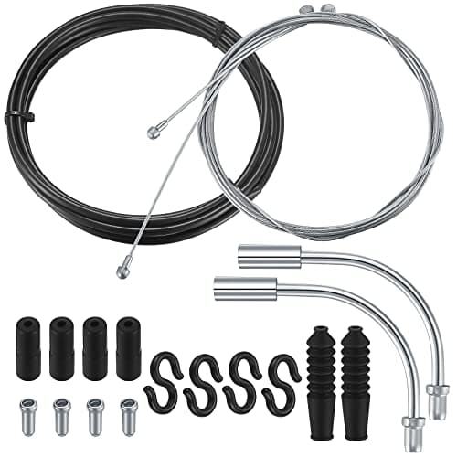 Image of Bicycle Brake Cable Set, Universal Bike Brake Shifter Cable Kit, Bicycle Inner Cable Set with 90 Degrees 2 V Brake Manifolds, for Mountain/Road Bike Bicycle Shift Cable and Transmission Cable