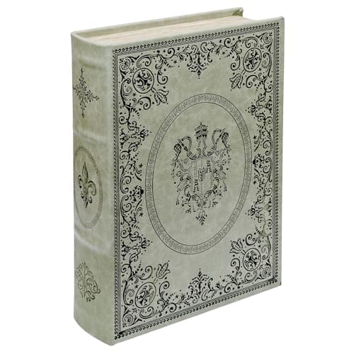 Image of Design By Pepper False Book Box Vintage Verdigris Crest Storage Book Jewellery Storage Study Book Ornament Vintage Decorative False Book. Looks like a book! Secret Stash Book - Magnetic