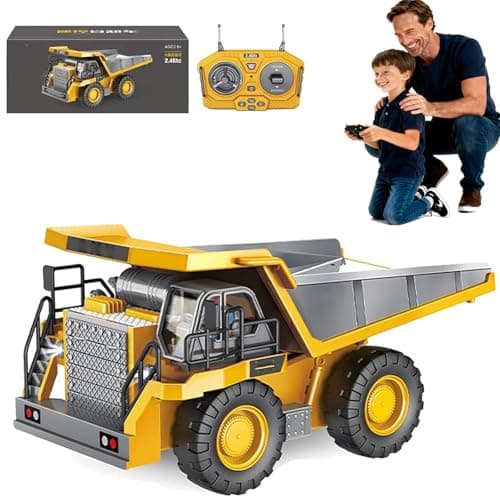 Image of 2026 Construction Rc Set Of 4, 2026 New Excavator Trucks with Cool Lights and Sounds, Complete Control Over The Construction Site, Alloy + Plastic Material, 2.4ghz Remote, 360 Rotation (Dump Truck)