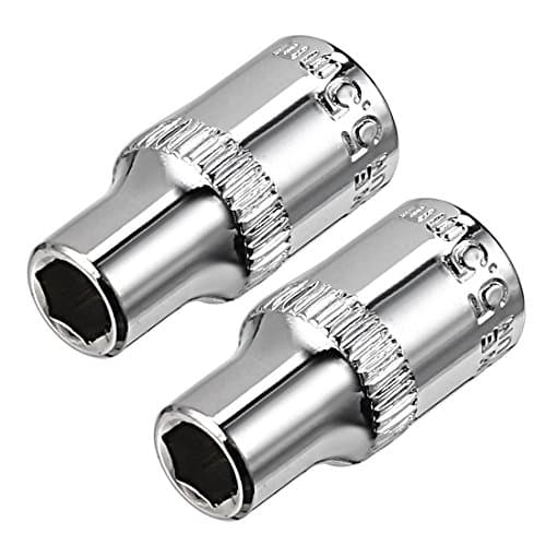 Image of Sourcingmap 2 Pcs 1/4-Inch Drive 5.5mm 6-Point Shallow Socket, Metric, Cr-V