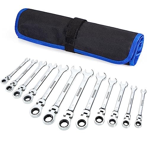 Image of SORAKO Ring Spanner Set 12 Pieces, Ratchet Wrench Set 8-19 mm Open-Ended Ring Spanner Set, Dual-Use Design Spanner Non-Slip Spanner Set