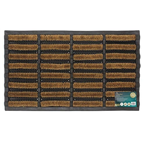 Image of JVL Heavy Duty Rubber Natural Coir Tuffscrape Door Mat, 45 x 75 cm