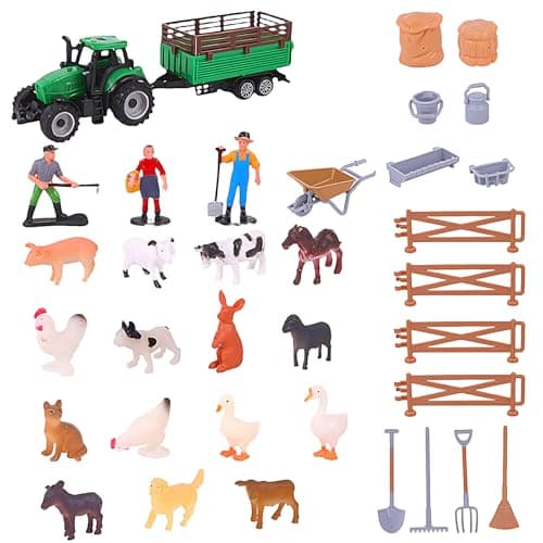 Image of zhongko 42Pcs Farm Animal Toys, Mini Plastic Farm Animals Figures, Toys Simulation Farm Animals Playset for Kids, Educational Playset for Toddlers