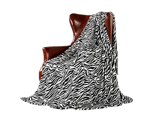 Image of DREAMLANDING Fleece Throws For Sofa Bed Chair Soft Colorful Oversized, Decorative Ultra-Plush Throw Blanket (130x150cm, Zebra)