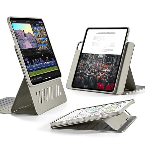Image of ESR for iPad Pro 12.9 Case (6th/5th Generation, 2022/2021), Removable Magnetic Cover, Adjustable Portrait/Landscape Stand with Raised Display View, 9 Standing Angles, Shift Series, Titanium