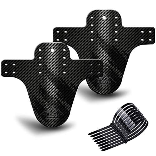 Image of NICEDACK Bike Fender, MTB Mud Guard Front and Rear Compatible, Downhill Mountain Bike Mudguard Fits 650B 20" 26" 27.5" 29 inch and Fat Bicycle (Black, Small Carbon fiber embossing)