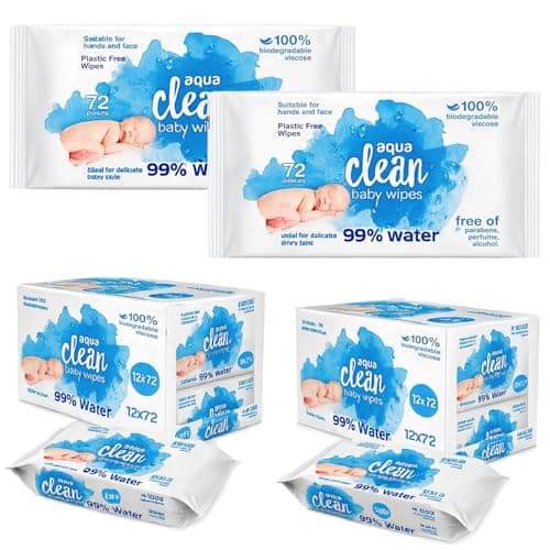 Image of 24 Pack 100% Plastic-Free Biodegradable Clean Baby Wipes – 99% Purified Water, Gentle & Chemical-Free Wet Wipes for Newborns and Sensitive Skin, Fragrance-Free Natural Baby Care