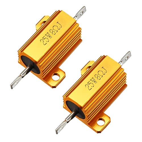 Image of Sourcingmap 25W 8 Ohm 5% Aluminum Housing Resistor Screw Tap Chassis Mounted Aluminum Case Wirewound Resistor Load Resistors Gold Tone 2 pcs