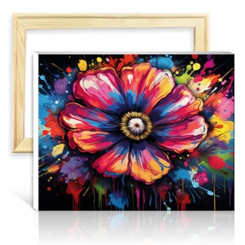 Image of TANGFEIY on Canvas Painting Flowers Canvas Painting Adults Acrylic Oil Painting Paintwork with Paintbrushes Home Living Room Decorative No Frame(40x50cm)