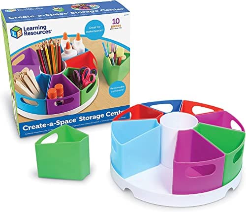 Image of Learning Resources Create a Space Storage Centre - 10 Piece set Desk Organiser for Kids, Art Organiser for Kids, Homeschool Organisers and Storage