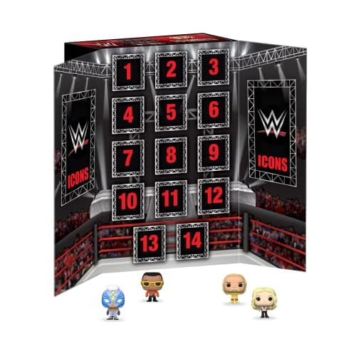 Image of Funko Countdown Calendar: WWE - 2023 14 Days - Featuring Hulk Hogan™, Chyna™, Jerry Lawler®, Bret Hart and More - Advent Calendar - 13 Days Of Surprises - Collectable Vinyl Mini Figures - Mystery Box