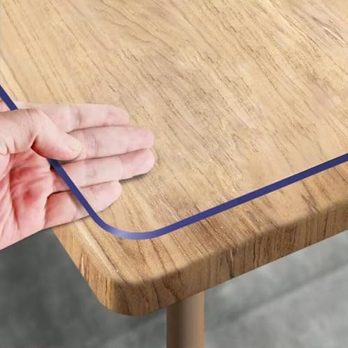 Image of Royhom Clear Table Protector 60 x 140 cm, 1.5mm Thick Plastic Table Cover, PVC Table Protectors for Dining Room Tables, Desk Protector Mat, Waterproof Transparent Tablecloth