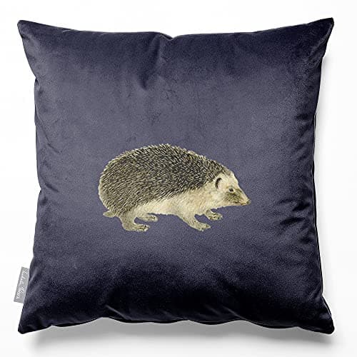Image of Izabela Peters Cushions With Covers Included, Filled Cushion, Eco-Friendly Velvet Cushions, 45 cm, Hedgehog - Graphite, Chair Cushions, Sofa Cushions, Seat Cushions, Large Cushions