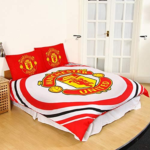 Image of Manchester United FC Official Reversible Pulse Double Duvet Set (Double) (White/Red/Black)