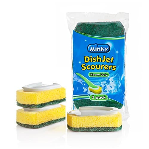 Image of Minky Heavy Duty Dish Jet Scourers, Non-Scratch, Suitable for All Hard Surfaces, 3pk