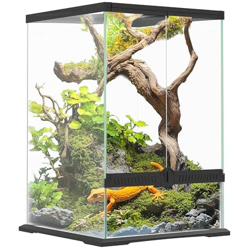 Image of PawHut Glass Reptile Terrarium, 40L Vivarium for Lizards, Frogs, Snakes, Turtles, Tortoises, with Ventilation, 30 x 30 x 45cm