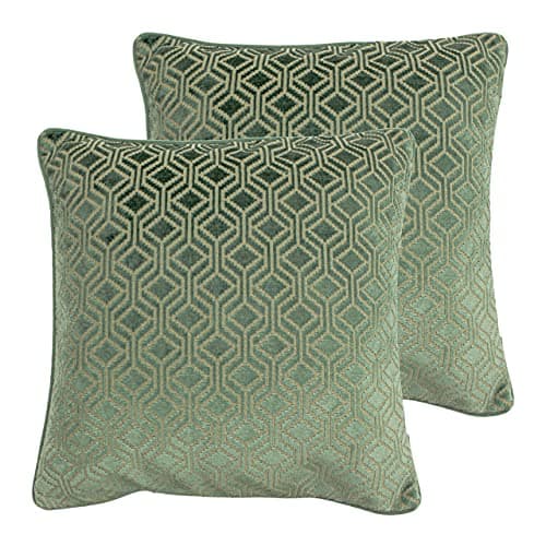 Image of Paoletti Avenue Twin Pack Polyester Filled Cushions, Mint, 45 x 45cm