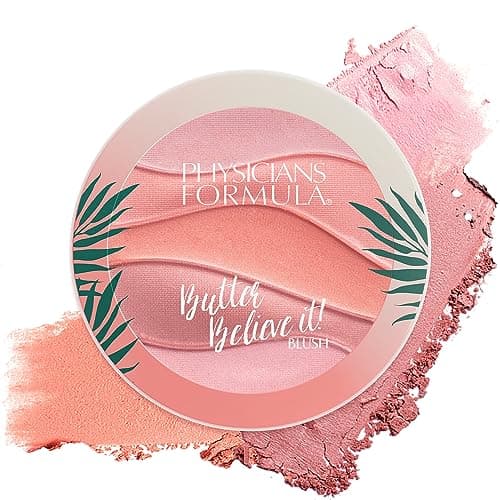 Image of Physician's Formula, Inc., Butter Believe It! Blush, Multi-colored Cream Blusher with Buildable Formula for a Natural Look, with Murumuru Butter, Cupuacu Butter, and Tucuma Butter, Pink Sands