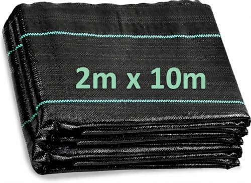 Image of ANSIO Heavy Duty Weed Membrane 2m x 10m – Garden Weed Control Fabric, UV Stabilised Ground Cover, Breathable Landscape Fabric for Patios, Flower Beds, Driveways & Landscaping