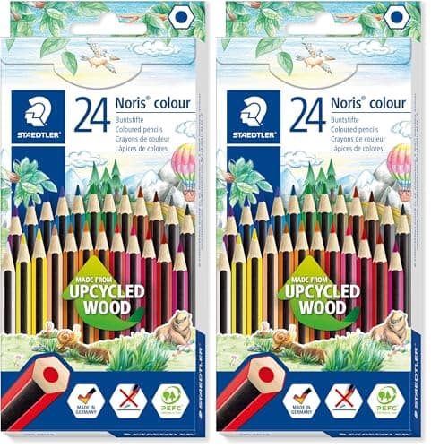 Image of STAEDTLER 185 CD24 Noris Colour Pencil - 24 Assorted Colours (Pack of 48 Pencils)