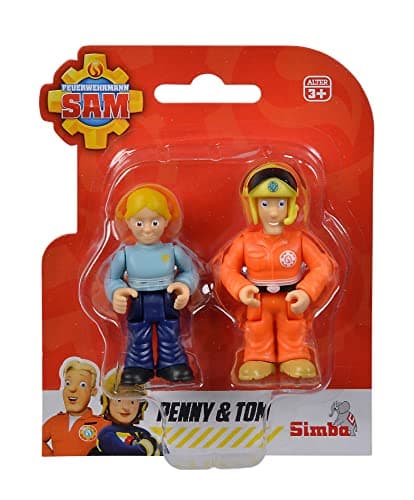 Image of Fireman Sam Figures Double Set, 2 Assorted Designs, Only One Item Delivered, Sam and Rose or Penny and Tom, Figure 7 cm, Movable, from 3 Years