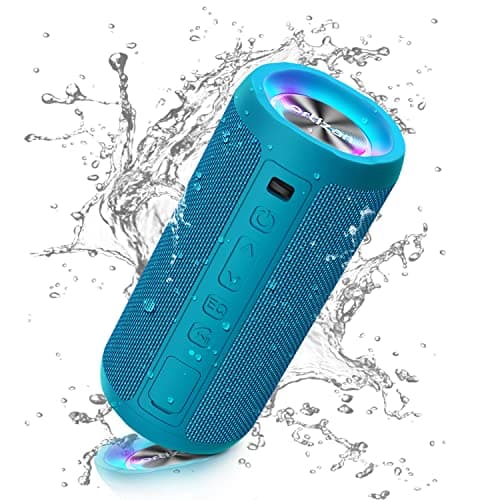 Image of Ortizan Bluetooth Speaker, Portable Wireless Bluetooth Speakers With Led Light, Louder Volume & Enhanced Bass, IPX7 Waterproof, 30H Playtime, Durable Loud Speaker Bluetooth for Travel, Outdoor - Blue