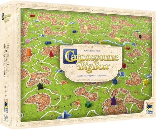 Image of Z-Man Games Carcassonne Big Box (2022) | Board Game | Ages 7+ | 2-6 Players | 35 Minutes Playing Time, Multicoloured, (ZMGZH010)