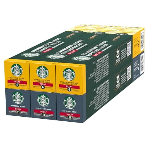 Image of STARBUCKS Explorer Pack Decaf Medium Roast by Nespresso, Coffee Capsules 6 x 10 (60 Capsules) – Amazon Exclusive